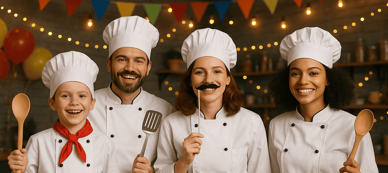 Disfarces de Cozinheiros: Sabores, Sorrisos e Diversão nas Festas