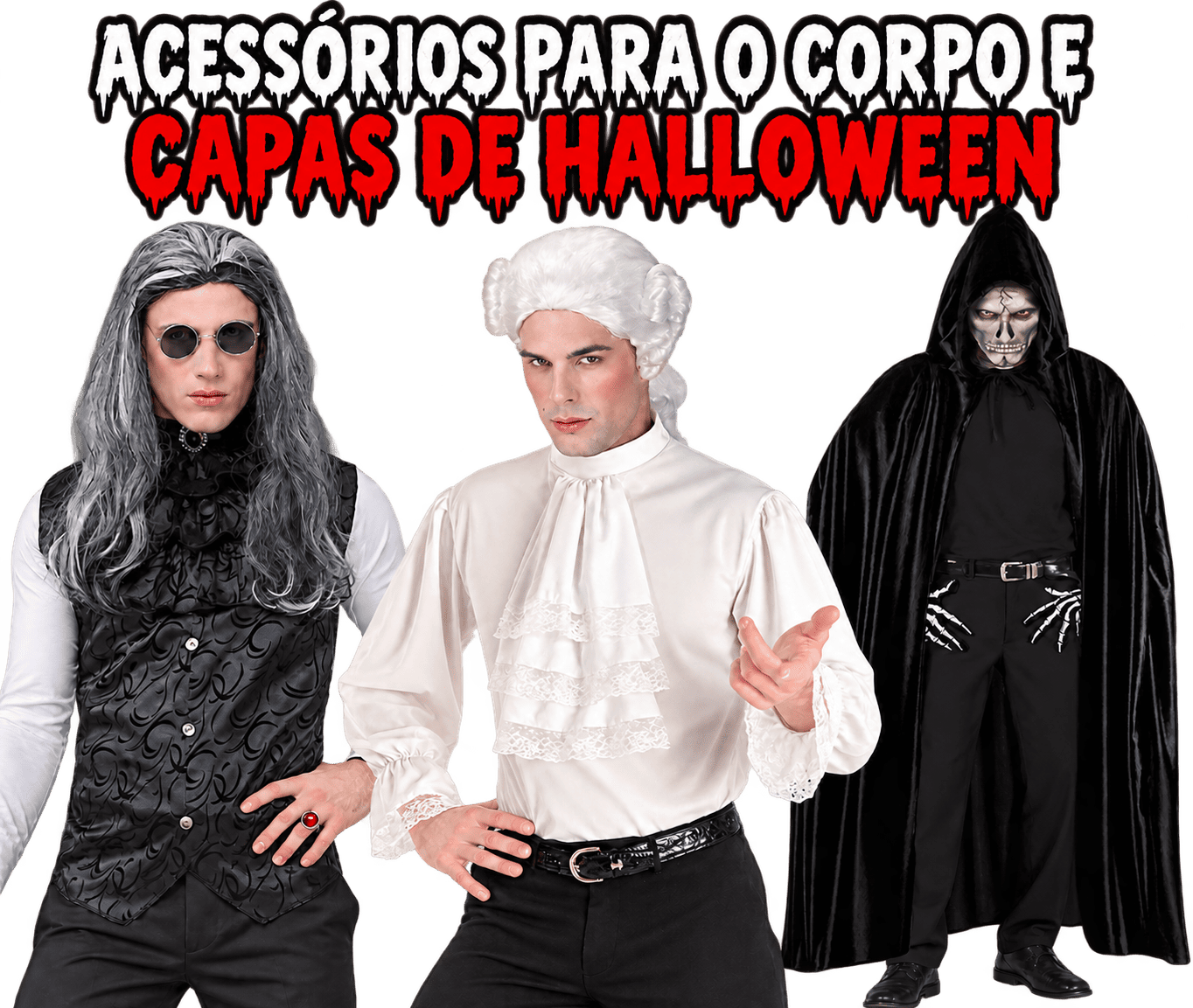 ✅Acessórios para corpo e capa de Halloween