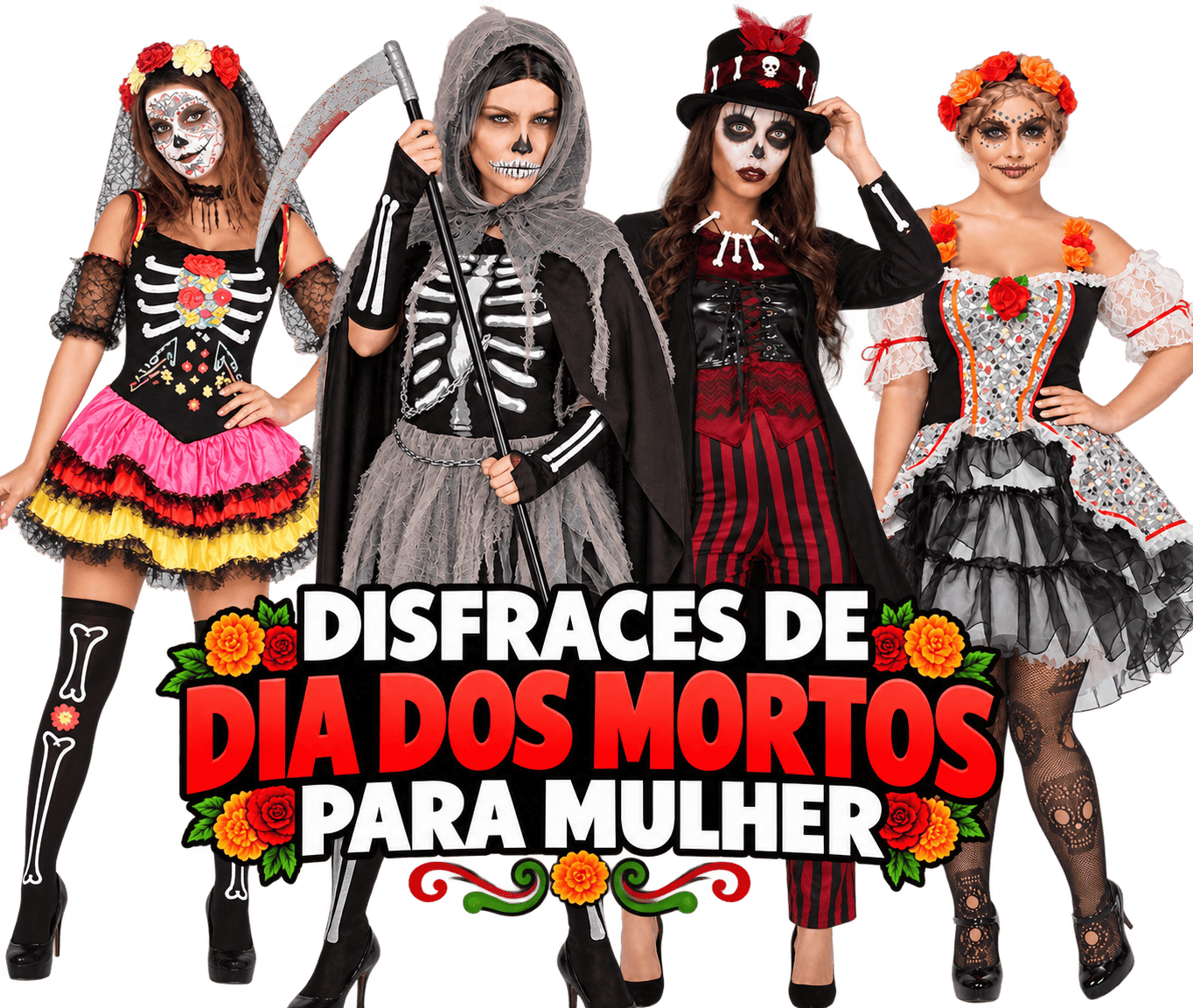Disfarces de Dia de los Muertos para Mulher
