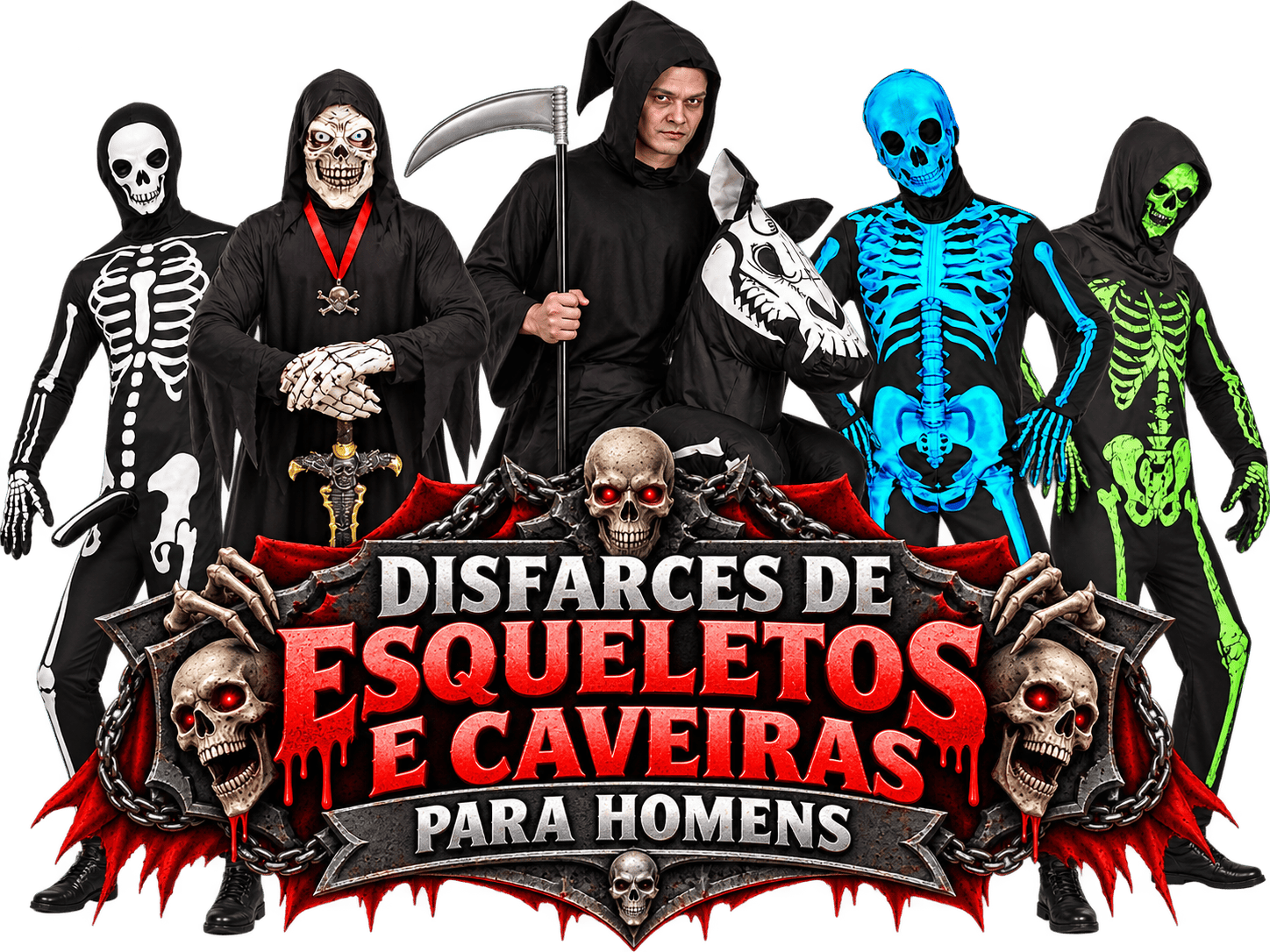 Disfarces de Esqueletos e Caveiras para Homens