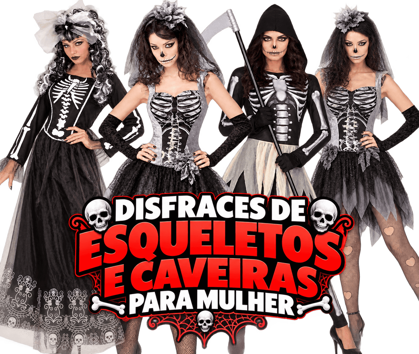 Disfarces de Esqueletos e Caveiras para Mulher