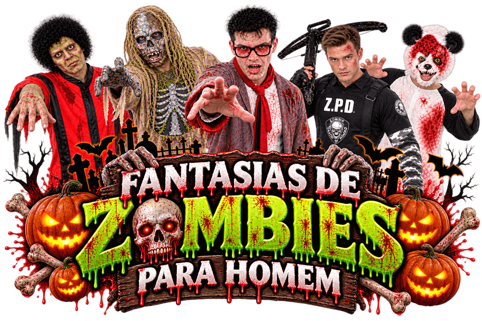 Disfarces de Zombies para Homem