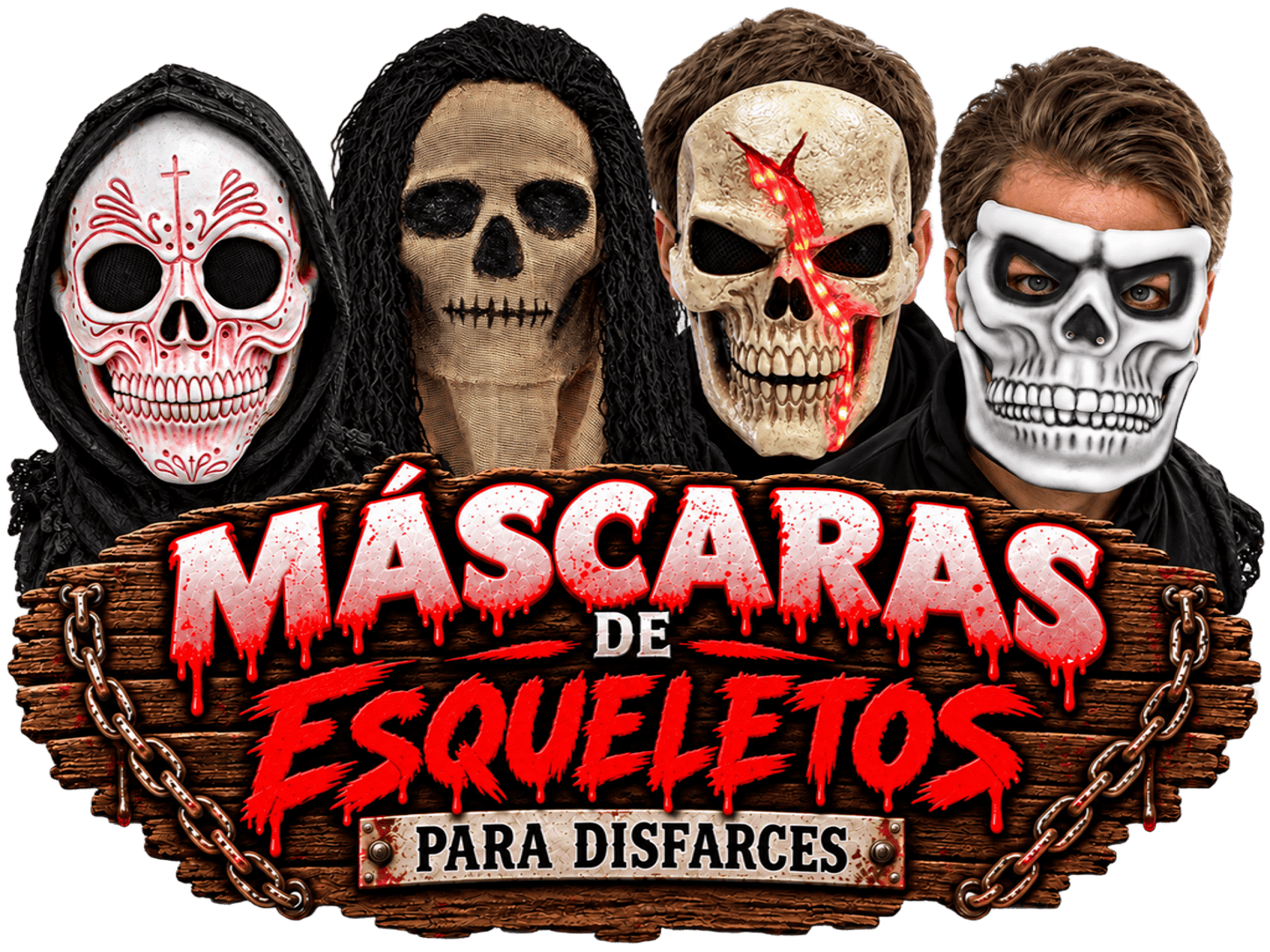 Máscaras de esqueleto para fantasias