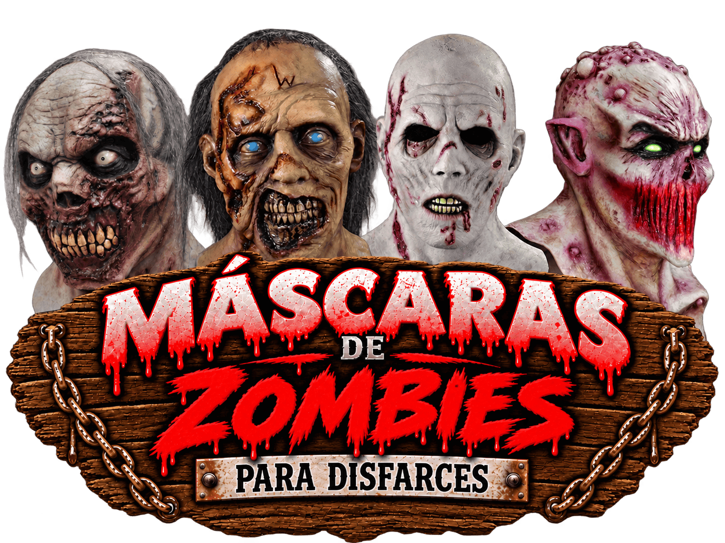 Máscaras de zumbi para fantasias