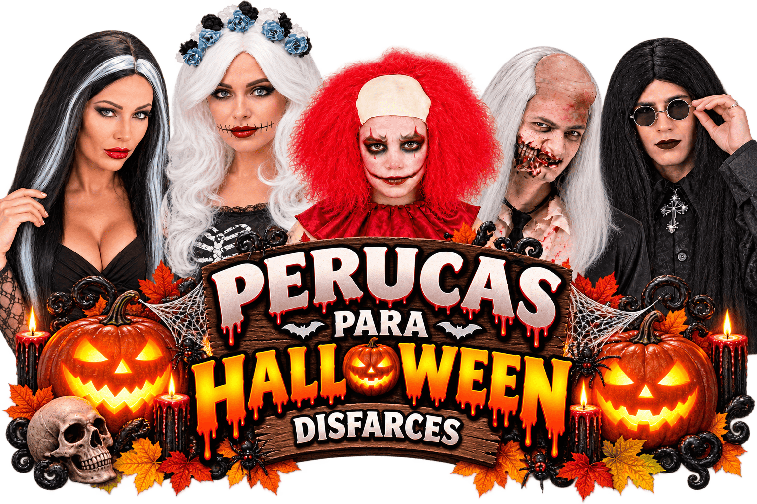 Perucas de Hallowee fantasias