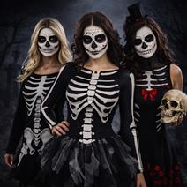 Disfarces de Esqueletos e Caveiras para Mulher