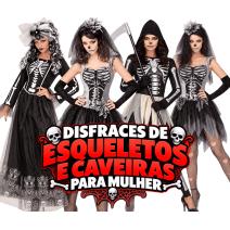 Disfarces de Esqueletos e Caveiras para Mulher