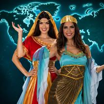 Trajes árabes e hindus para mulheres