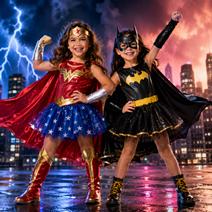 Fantasias de super-heroínas e vilãs para meninas