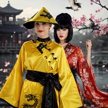 Trajes femininos chineses e japoneses