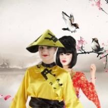 Trajes femininos chineses e japoneses