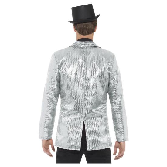 Jaqueta adulta de lantejoulas prateadas