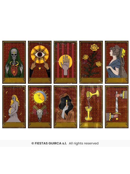 10 cartões de vodu com fantasias de Zingara ou Vidente de 11x20 cms