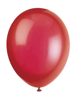 10 globos color rojo (30 cm) - Línea Colores Básicos
