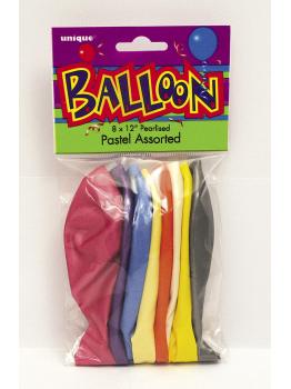 10 globos colores pastel variados (30 cm) - Línea Colores Básicos