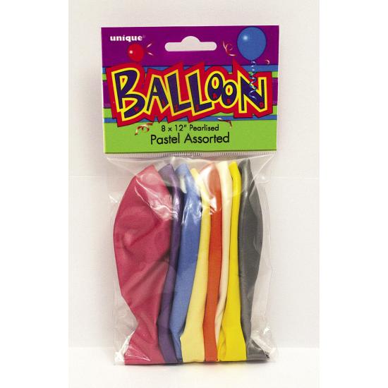 10 globos colores pastel variados (30 cm) - Línea Colores Básicos