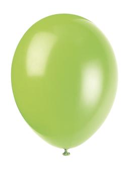 10 globos verde neón (30 cm) - Línea Colores Básicos