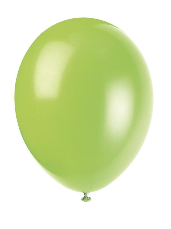 10 globos verde neón (30 cm) - Línea Colores Básicos