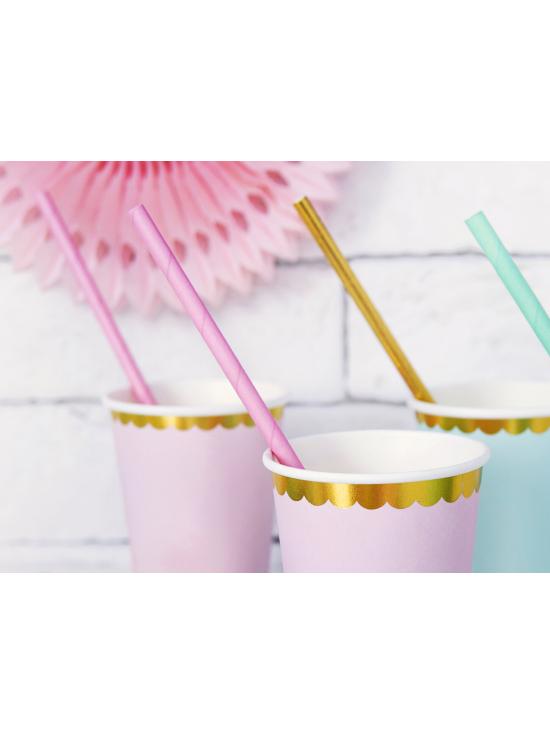 10 pajitas azules pastel de papel - Iridescent