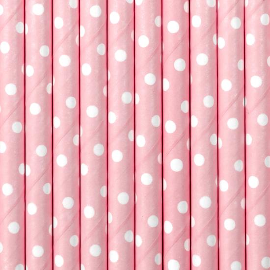 10 pajitas rosas pastel con lunares blancos de papel - Gold Bridal Shower 10 pajitas rosas pastel con lunares blancos de papel - Gold Bridal Shower