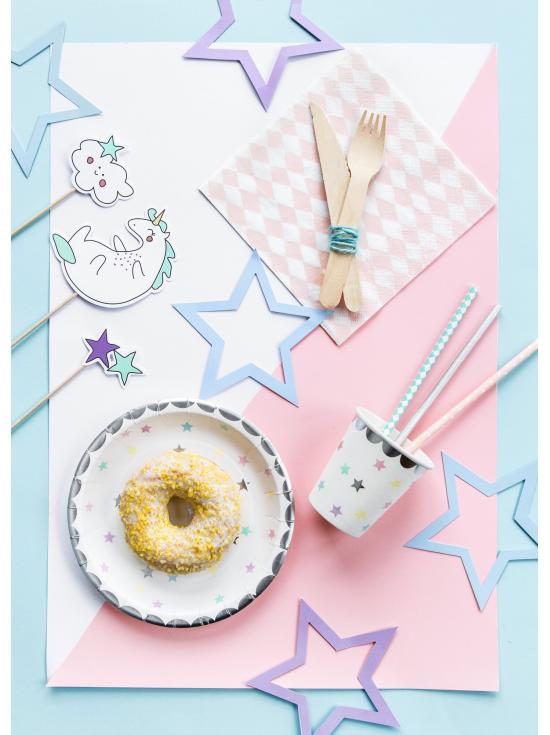 10 pajitas rosas pastel con lunares blancos de papel - Gold Bridal Shower