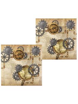 12 servilletas Steampunk marrón (33x33 cm) - Steampunk Collection