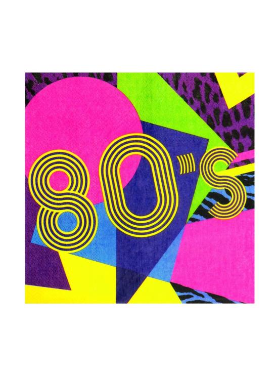 12 servilletas años 80 (33x33 cm) - Pop Party