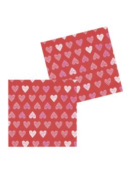 12 servilletas de corazones (33x33 cm)