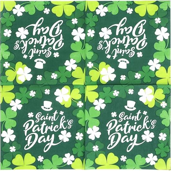 12 Guardanapos Descartáveis para o Dia de São Patrício, 16x16 cm