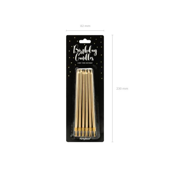 12 velas de cumpleaños doradas (12,5 cm) 12 velas de cumpleaños doradas (12,5 cm)