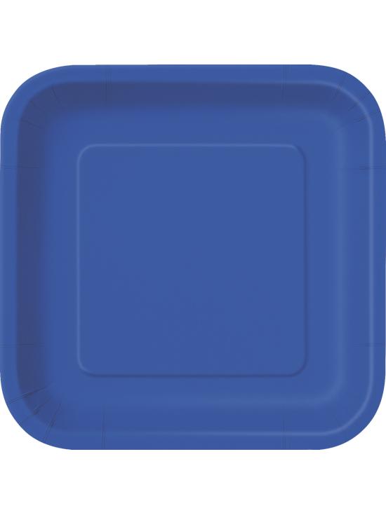 14 platos cuadrados azul oscuro (23 cm) - Línea Colores Básicos