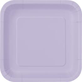 14 platos cuadrados lilas (23 cm) - Línea Colores Básicos