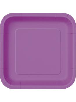 14 platos cuadrados morados (23 cm) - Línea Colores Básicos