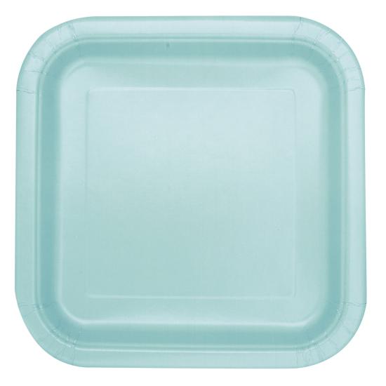14 platos cuadrados verde menta (23 cm) - Línea Colores Básicos 14 platos cuadrados verde menta (23 cm) - Línea Colores Básicos