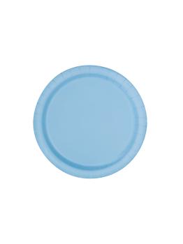 16 platos azul cielo (23 cm) - Línea Colores Básicos