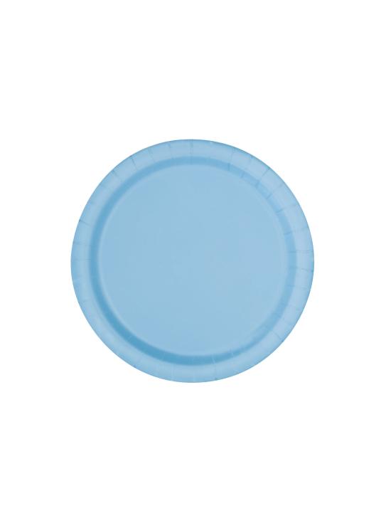 16 platos azul cielo (23 cm) - Línea Colores Básicos
