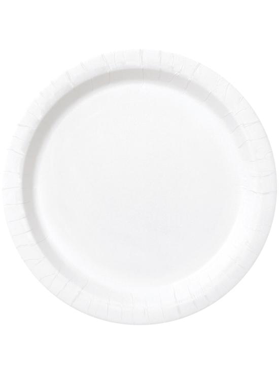 16 platos blancos (23 cm) - Línea Colores Básicos