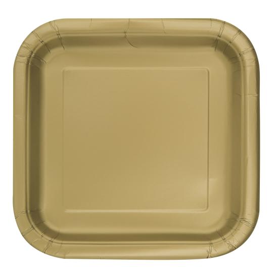 16 platos cuadrados pequeños dorados (18 cm) - Línea Colores Básicos 16 platos cuadrados pequeños dorados (18 cm) - Línea Colores Básicos