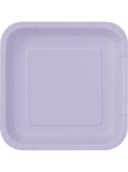 16 platos cuadrados pequeños lilas (18 cm) - Línea Colores Básicos