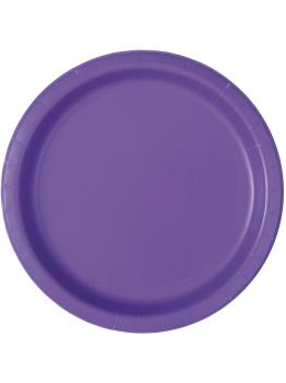 16 platos morado neón (23 cm) - Línea Colores Básicos