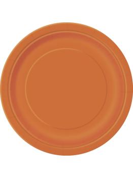 16 platos naranja (23 cm) - Línea Colores Básicos