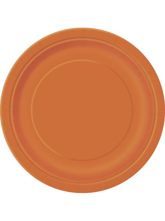 16 platos naranja (23 cm) - Línea Colores Básicos