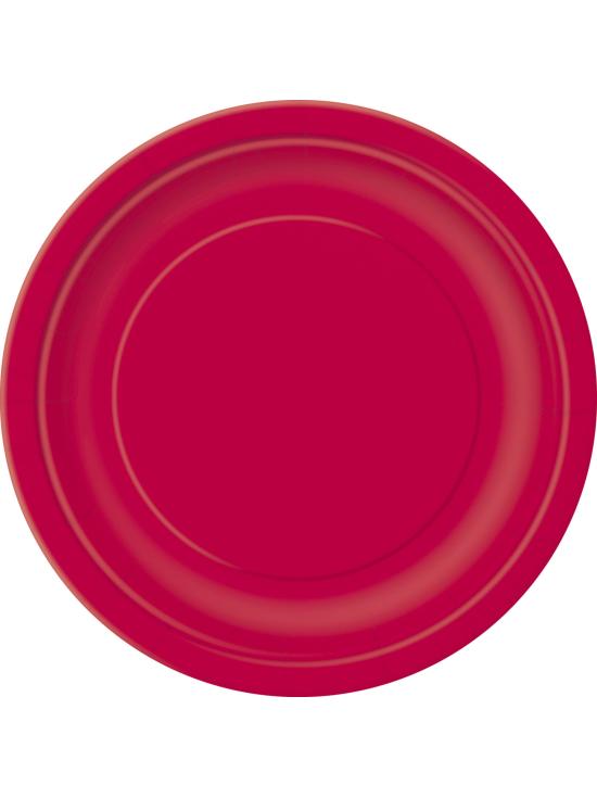 16 platos rojo rubí (23 cm) - Línea Colores Básicos