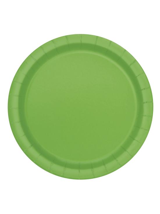 16 platos verde lima (23 cm) - Línea Colores Básicos