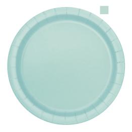 16 platos verde menta (23 cm) - Línea Colores Básicos