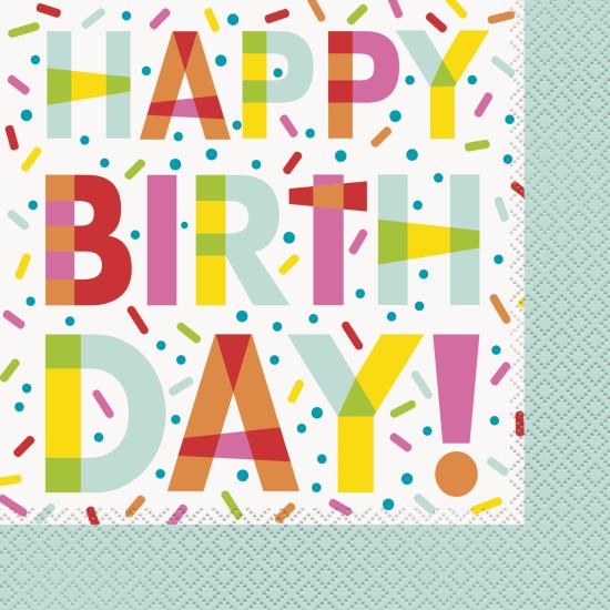 16 servilletas (33x33 cm) - Donut Party 16 servilletas (33x33 cm) - Donut Party