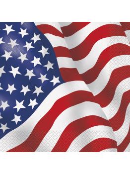 16 servilletas Bandera de USA (33x33 cm) - Fiesta Estados Unidos