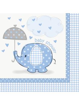 16 servilletas azules (33x33 cm) - Umbrellaphants Blue