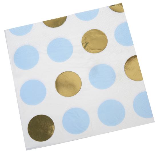16 servilletas de lunares azules y dorados (33x33 cm) - Pattern Works Blue 16 servilletas de lunares azules y dorados (33x33 cm) - Pattern Works Blue