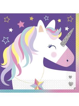 16 servilletas de unicornio - Happy Unicorn